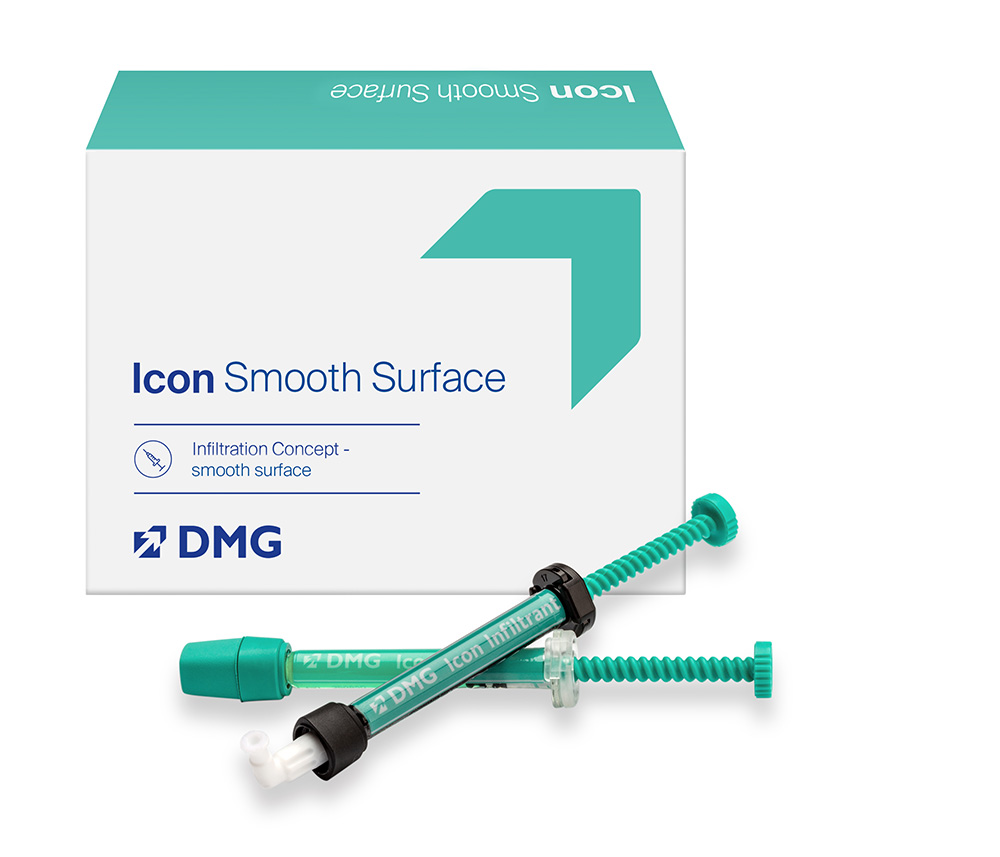 DMG Icon Smooth Surface 레진 침투 제품 상자와 시린지