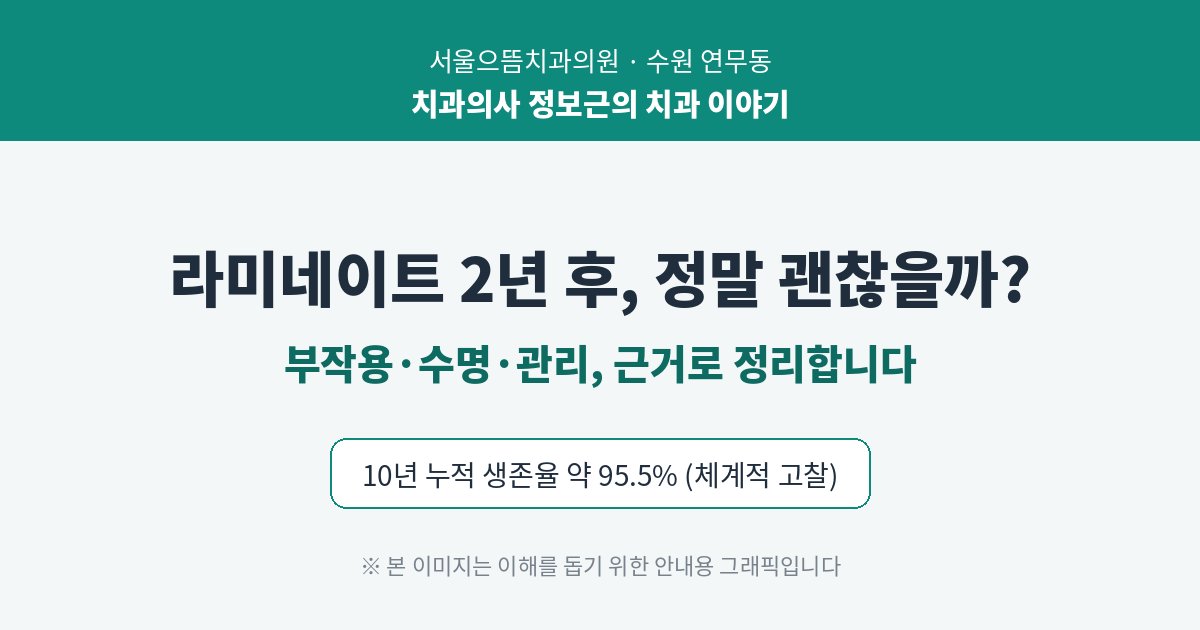 라미네이트 2년 후 변화·수명·관리 안내 - 서울으뜸치과 정보근